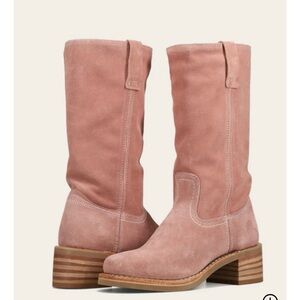 Frye Blush Suede Heeled Boots